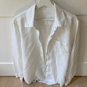 A Day's March white long-sleeved linen shirt